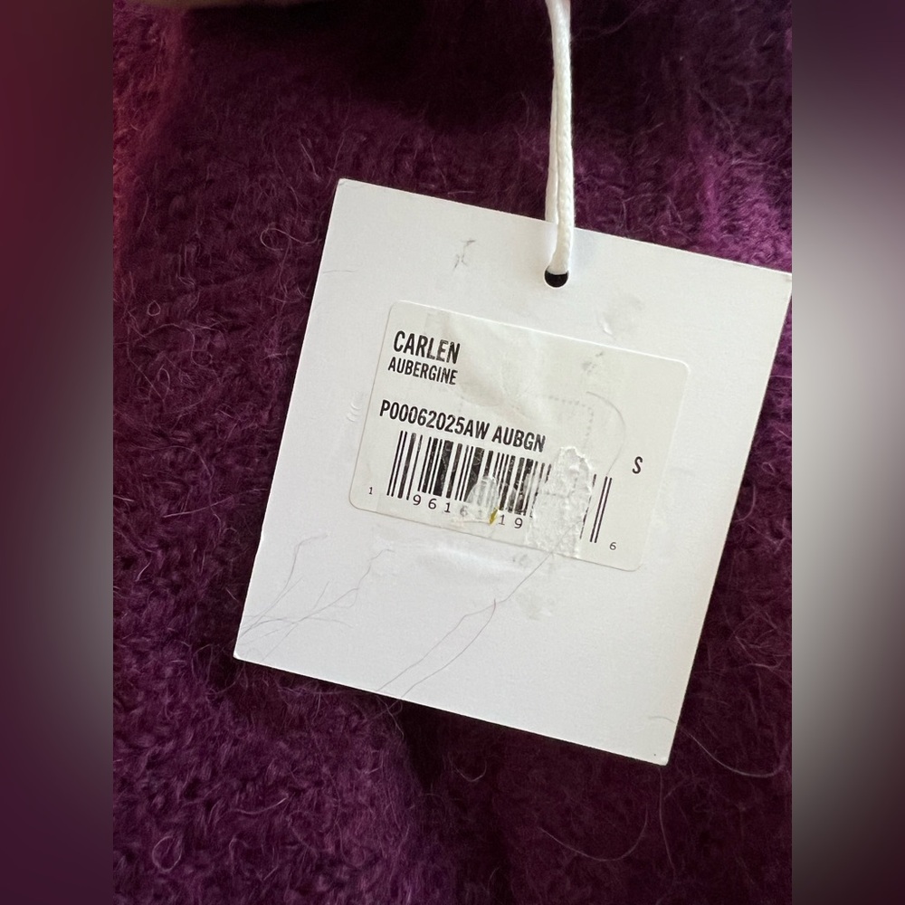 Pistola Carlen Mock Neck Oversize Sweater Size Small in Aubergine New - Picture 8 of 8